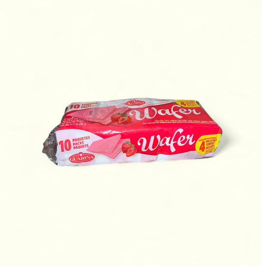Galletas Guarina Wafer, 260 g /10 paquetes. Galletas tipo wafer rellenas de crema de limón, Fresa o Vainilla.