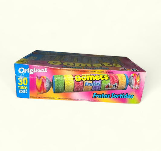Gomitas con sabores Frutales Gomets, 30 tubos, 960 g. Golosinas con sabor artificial a frutas