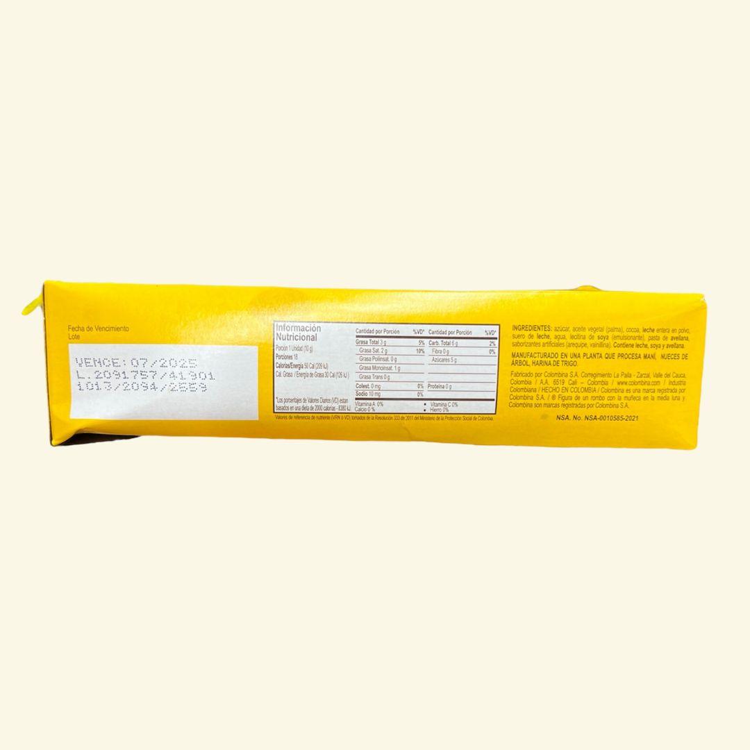 Nucita, crema de Avellanas, 180 g/ paquete de 18 unidades