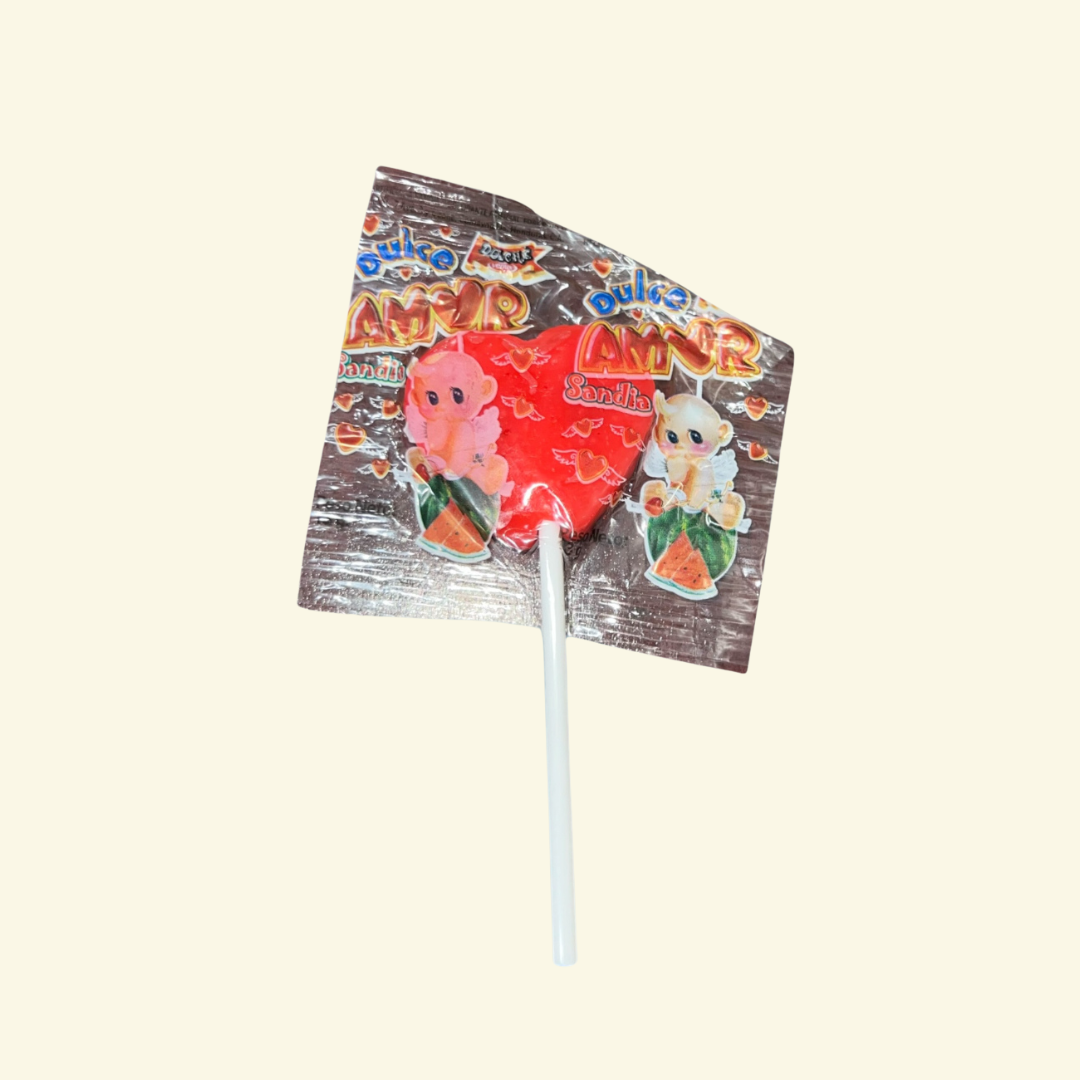 Paleta Dulce Amor Cereza o Sandía, 40 piezas. 480 g. Hard Candy Lollipops Watermelon or Cherry Flavor. 🍒 🍉