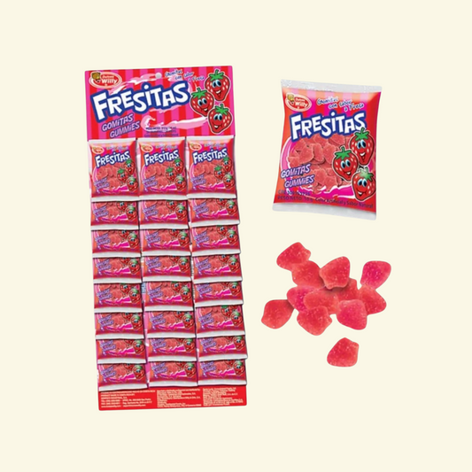 Fresitas, Gomitas Dulce con sabor a Fresa, 24 Unidades. Dulces Willy