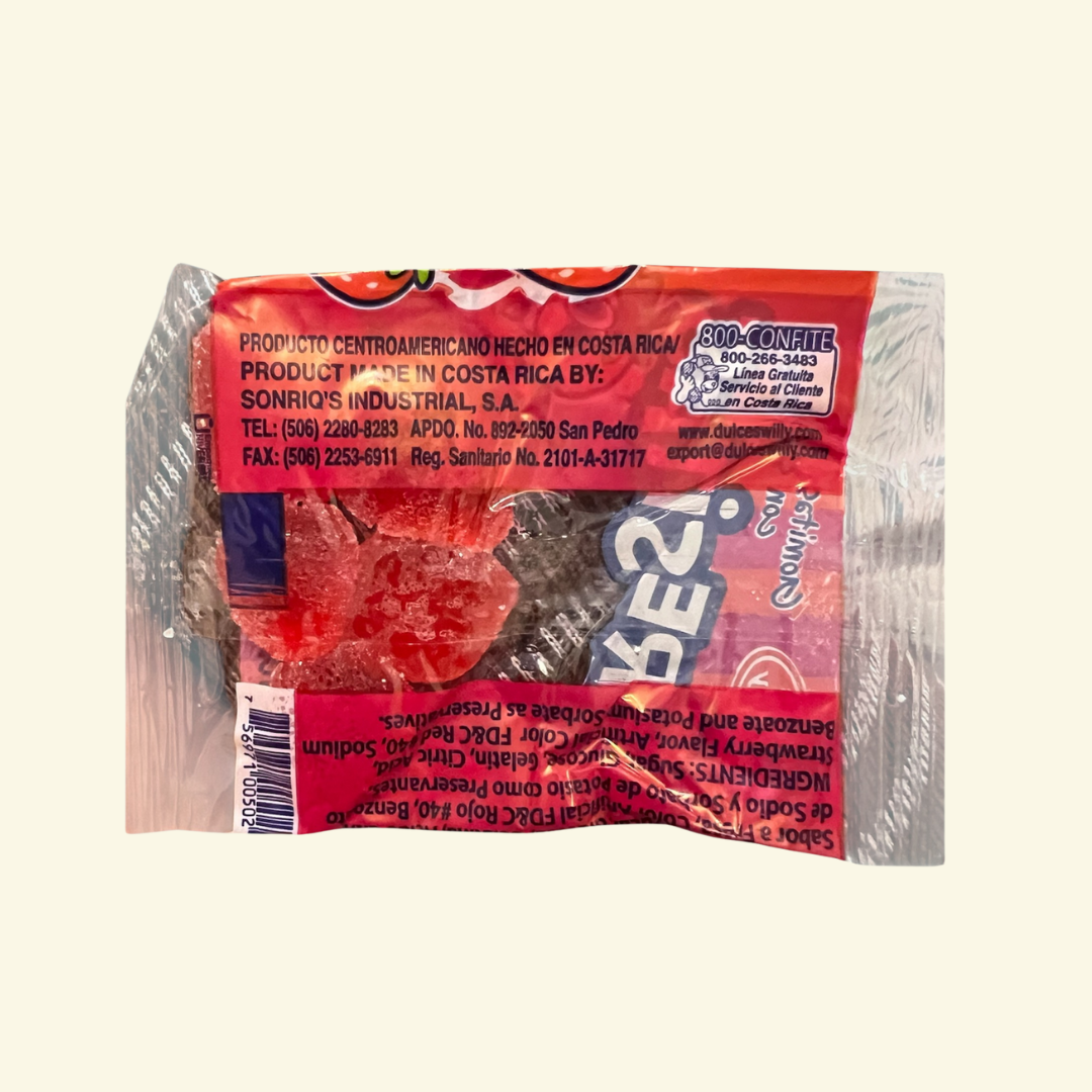 Fresitas, Gomitas Dulce con sabor a Fresa, 24 Unidades. Dulces Willy