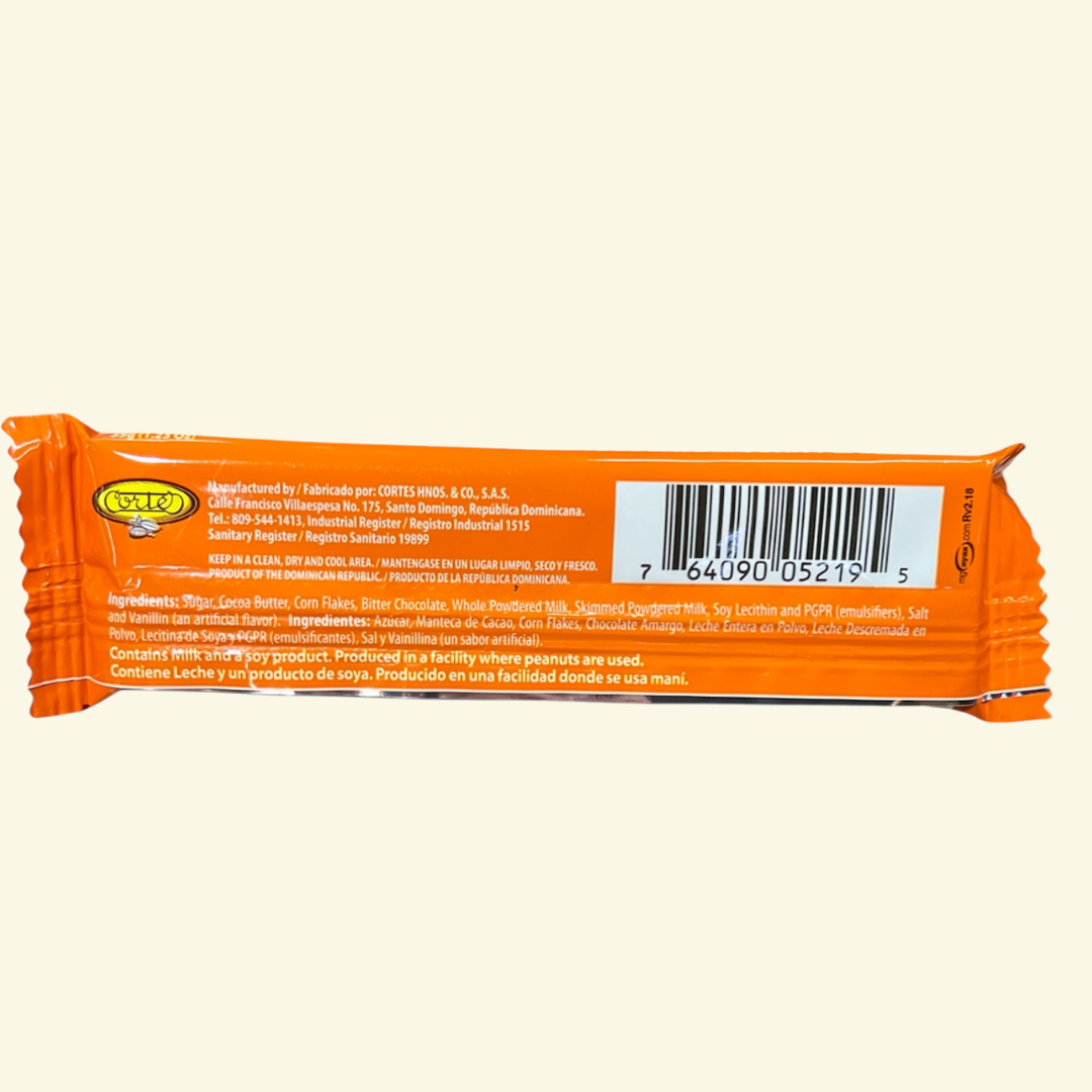 Chocolate en Barra Cortes Fleiki, con corn Flakes 🥣35 g
