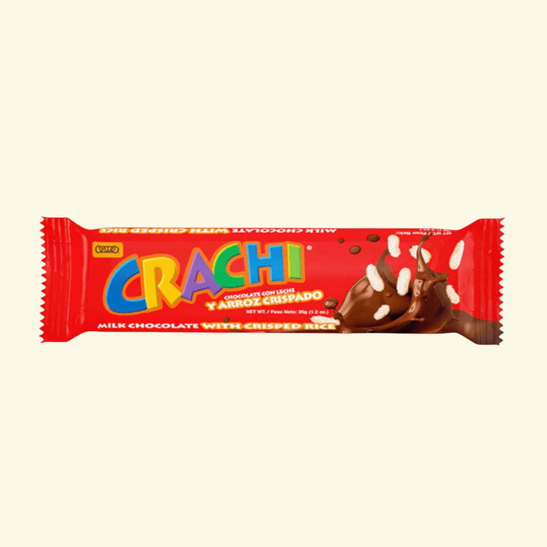 Chocolate en Barra Cortes Crachi con arroz crispado cortes, 35 gr.