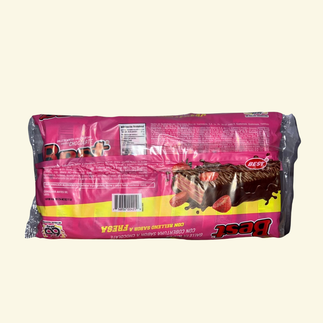 Galleta Best con relleno sabor a Fresa, 12 unidades