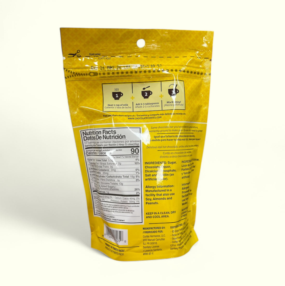 Chocolate Cortes molido, 340 g . Perfecto para elaborar tus tazas de chocolate y postres!