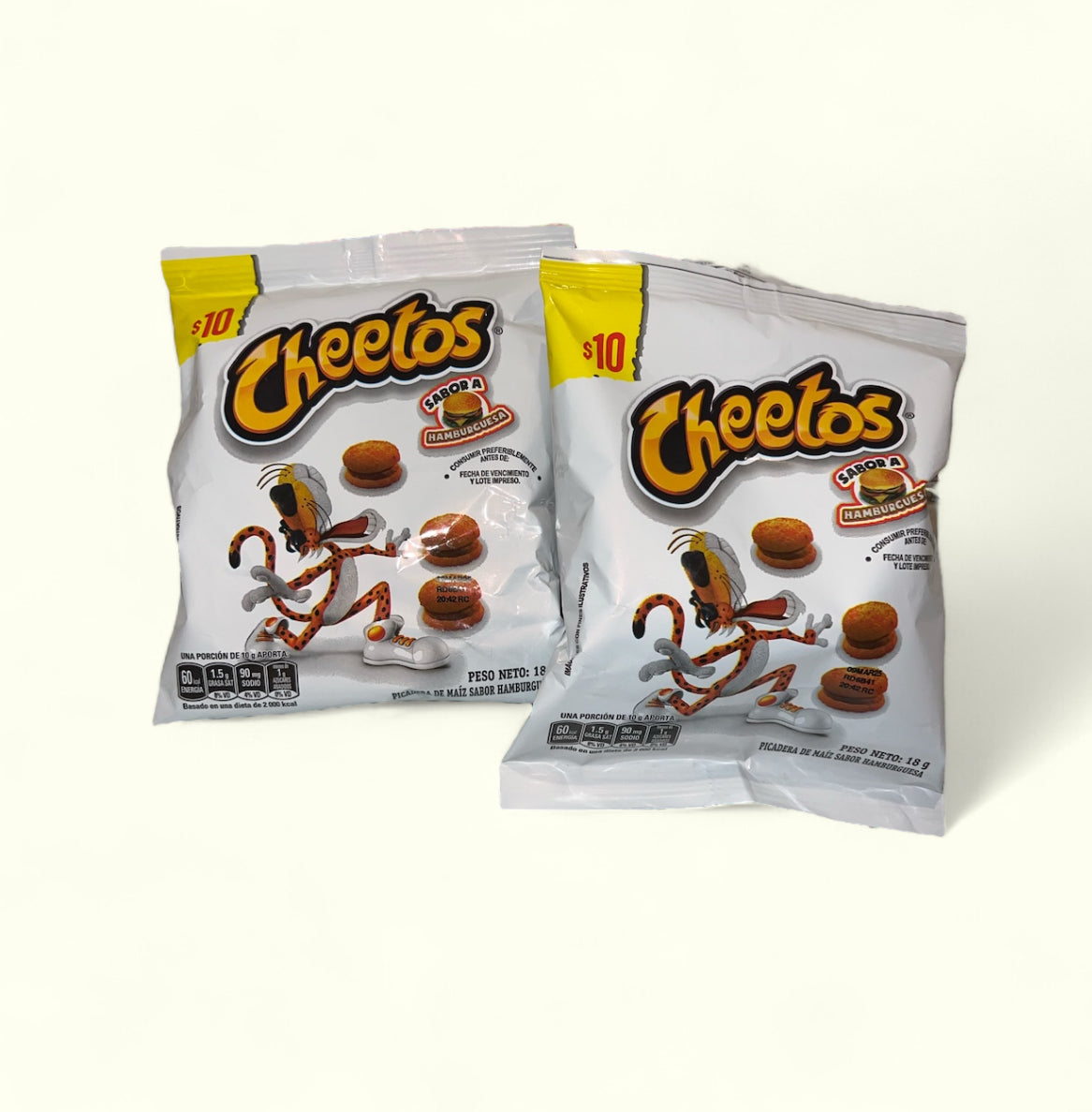 Cheetos sabor a  hamburguesa Marca Frito Lay, 18 g. Chips dominicanos! Picadera de Maíz sabor Hamburguesa