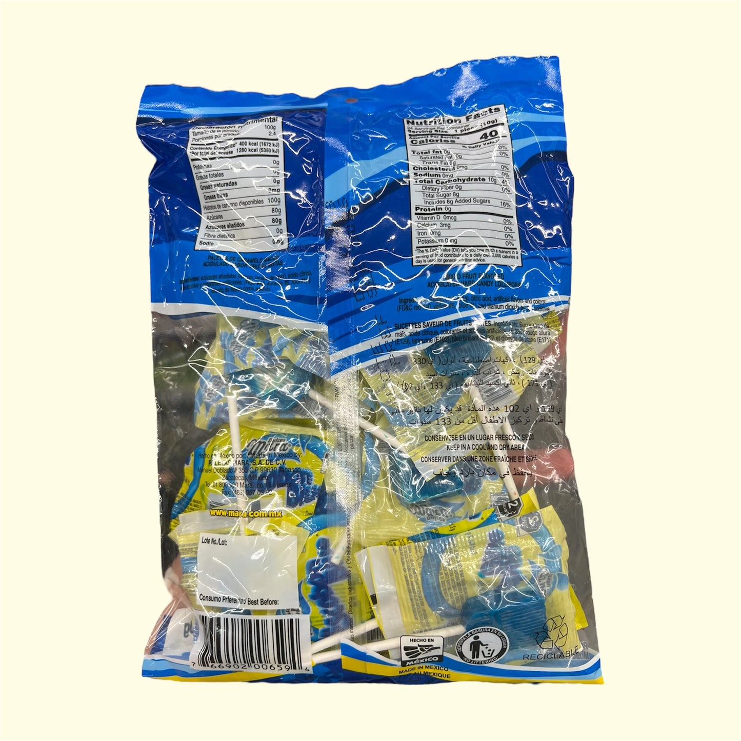Paleta Escobón Blue, 192 g/ 24 piezas