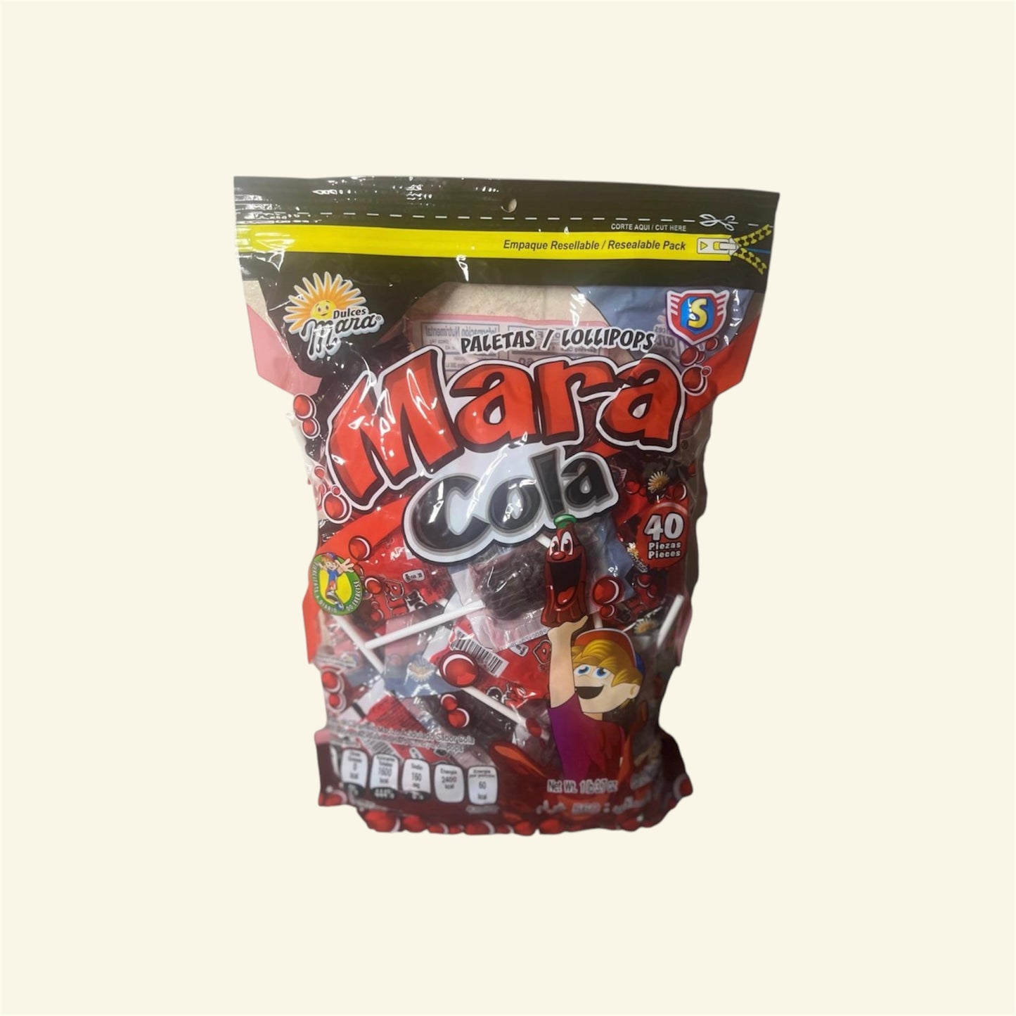 Paletas Mara Cola, 40 unidades, 560 g