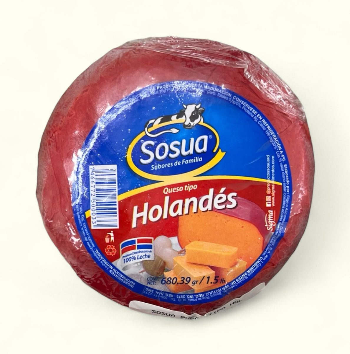 Queso Sosua, tipo Holandes, 1.5lb. Producto Dominicano 100 %  Leche 🥛