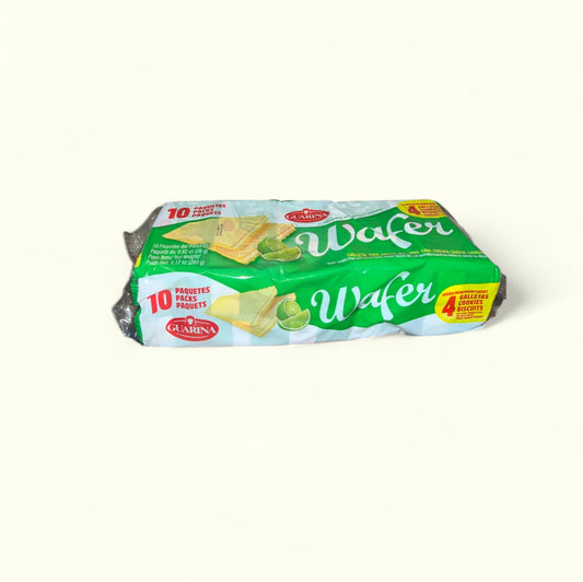 Galletas Guarina Wafer, 260 g /10 paquetes. Galletas tipo wafer rellenas de crema de limón, Fresa o Vainilla.