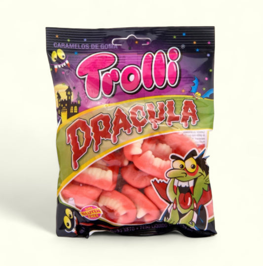 Trolli Gomita en forma de Dentadura de Colmillo/ Dracula, 100 g.