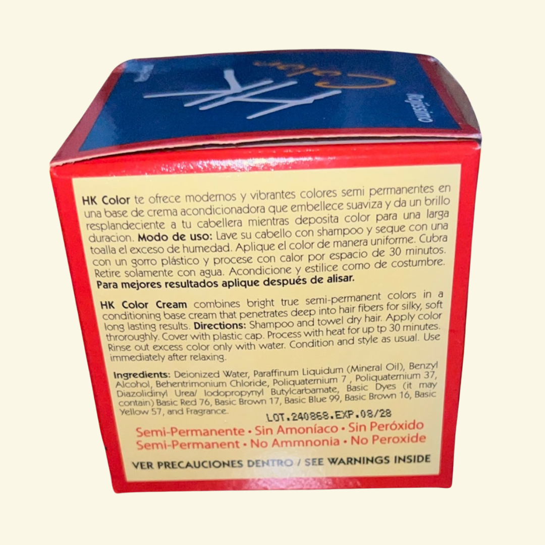 Color en Crema HK, 4oz/ Semi- permanente, sin amoniaco