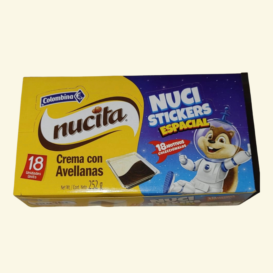 Nucita, crema de Avellanas, 180 g/  paquete de 18 unidades