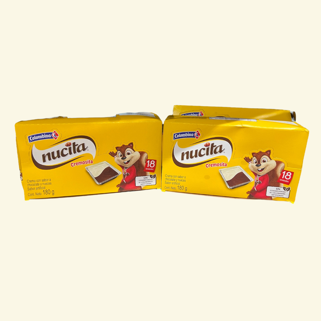 Nucita, crema de Avellanas, 180 g/  paquete de 18 unidades