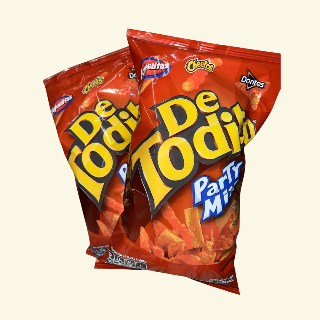DeTodito Party Mix, 130 G. Deliciosa combinación de Hojuelitas🌽, Cheetos 🧀 y Doritos!