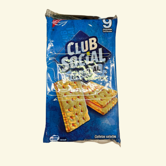 Galletas Club Social original, 216 g. Galletas Saladas, trae 9 paquetes Individuales