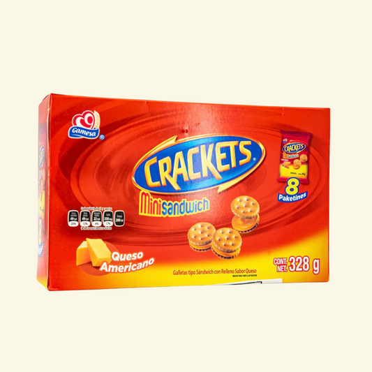 Galletas Gamesa MiniSandwich Crackets con Relleno sabor a Queso 🧀, 328 g.