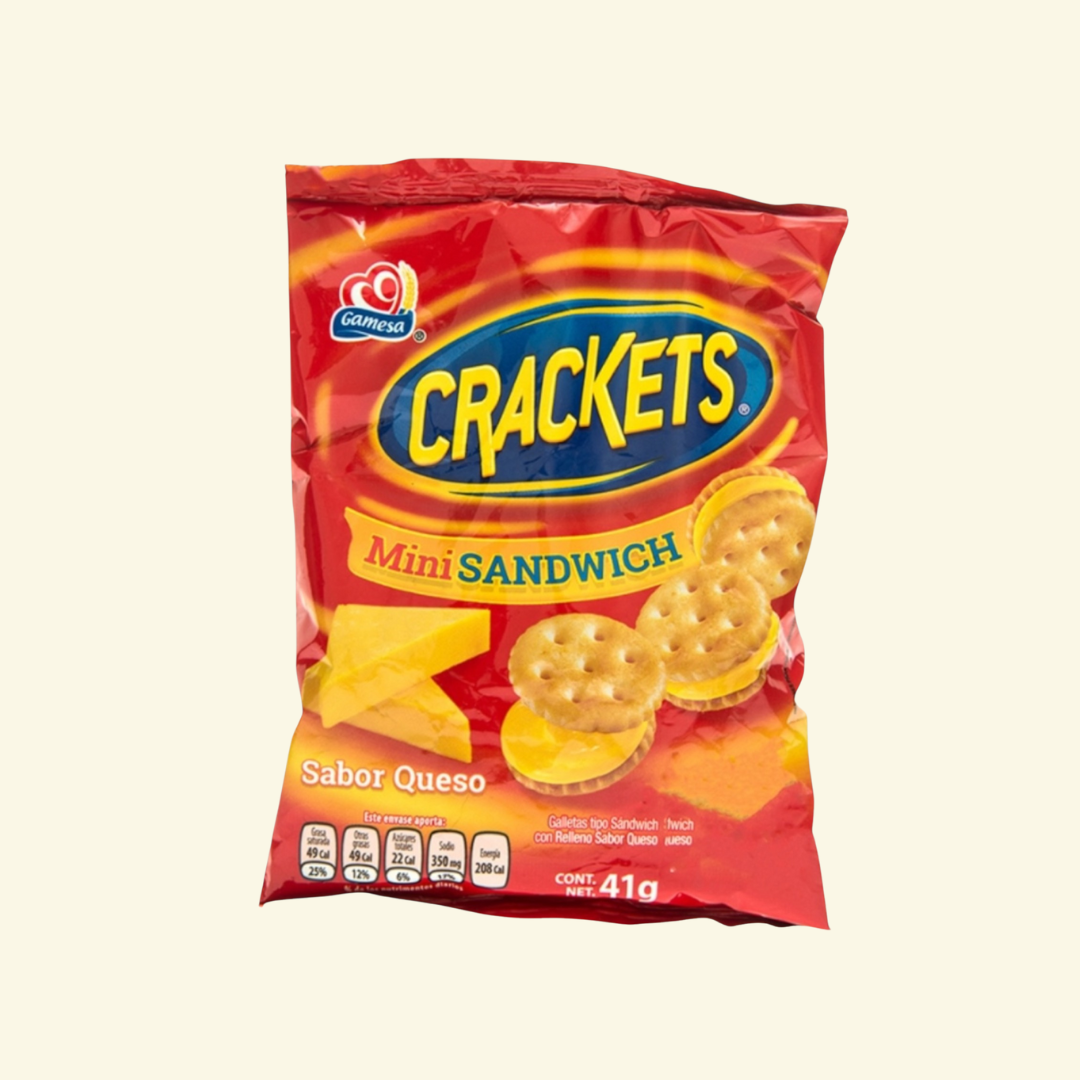 Galletas Gamesa MiniSandwich Crackets con Relleno sabor a Queso 🧀, 328 g.