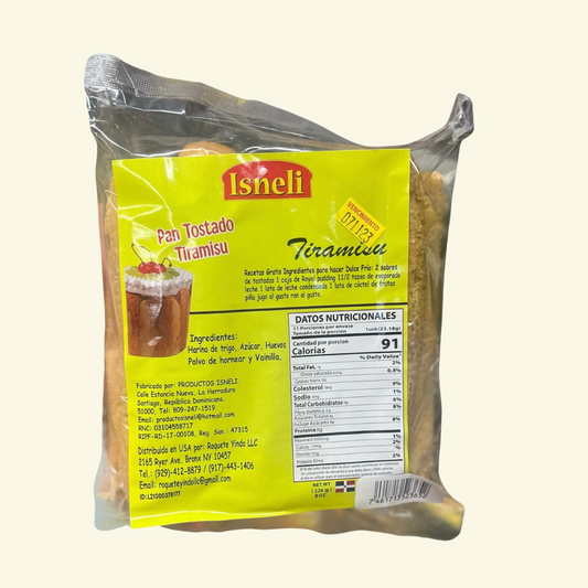 Isneli Pan Tostado Tiramisu, 8 oz. Perfecto para preparar tu dulce frio 😍