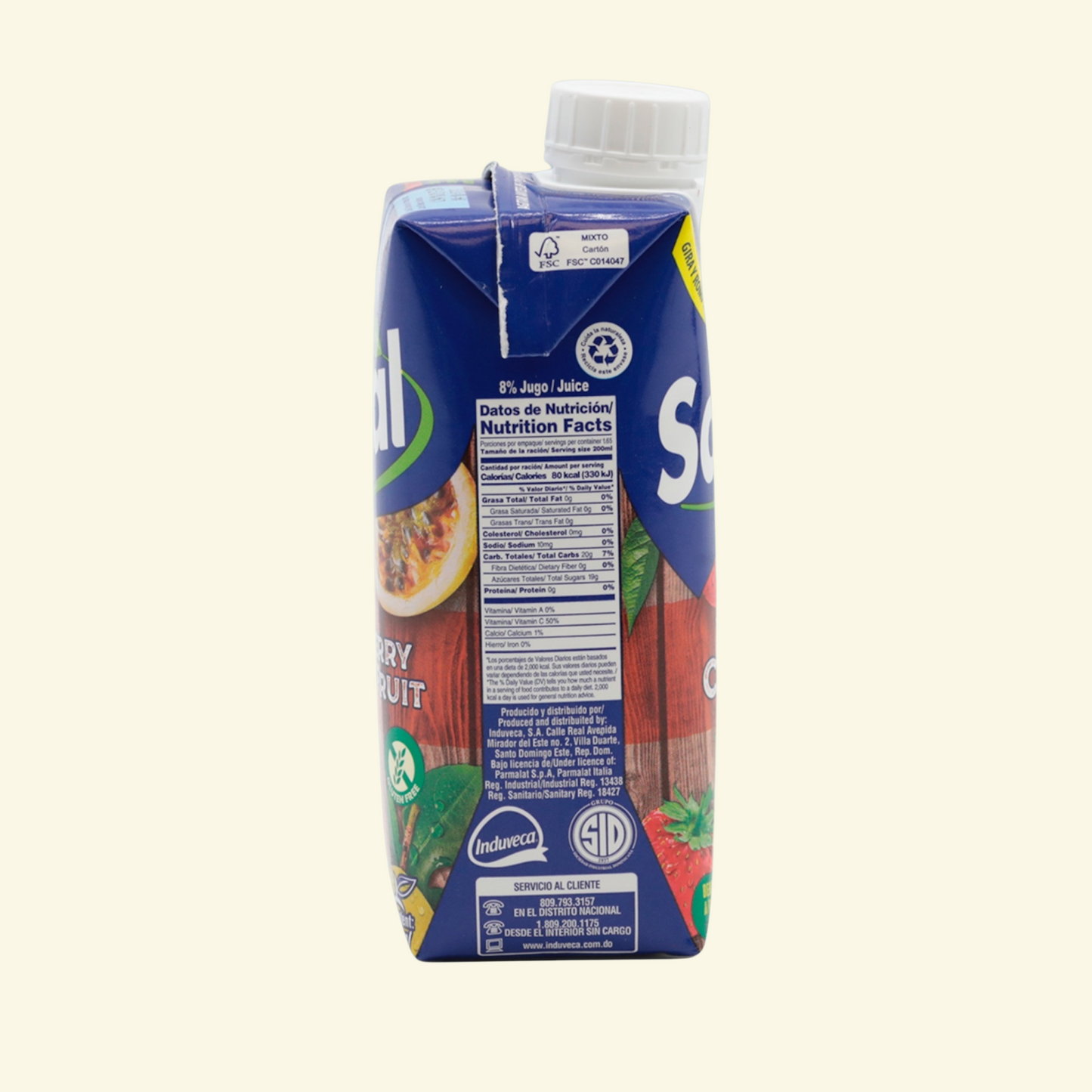 Jugo Santal Fresa Chinola, 330 Ml.