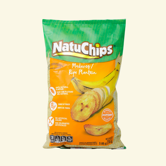 NatuChips plátano Maduro, 110 g. Hecho de plátano 100 % natural.