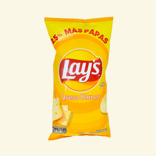 Papitas Lay’s sabor a Queso Blanco, 110 g. 25 % más papas! 🥔