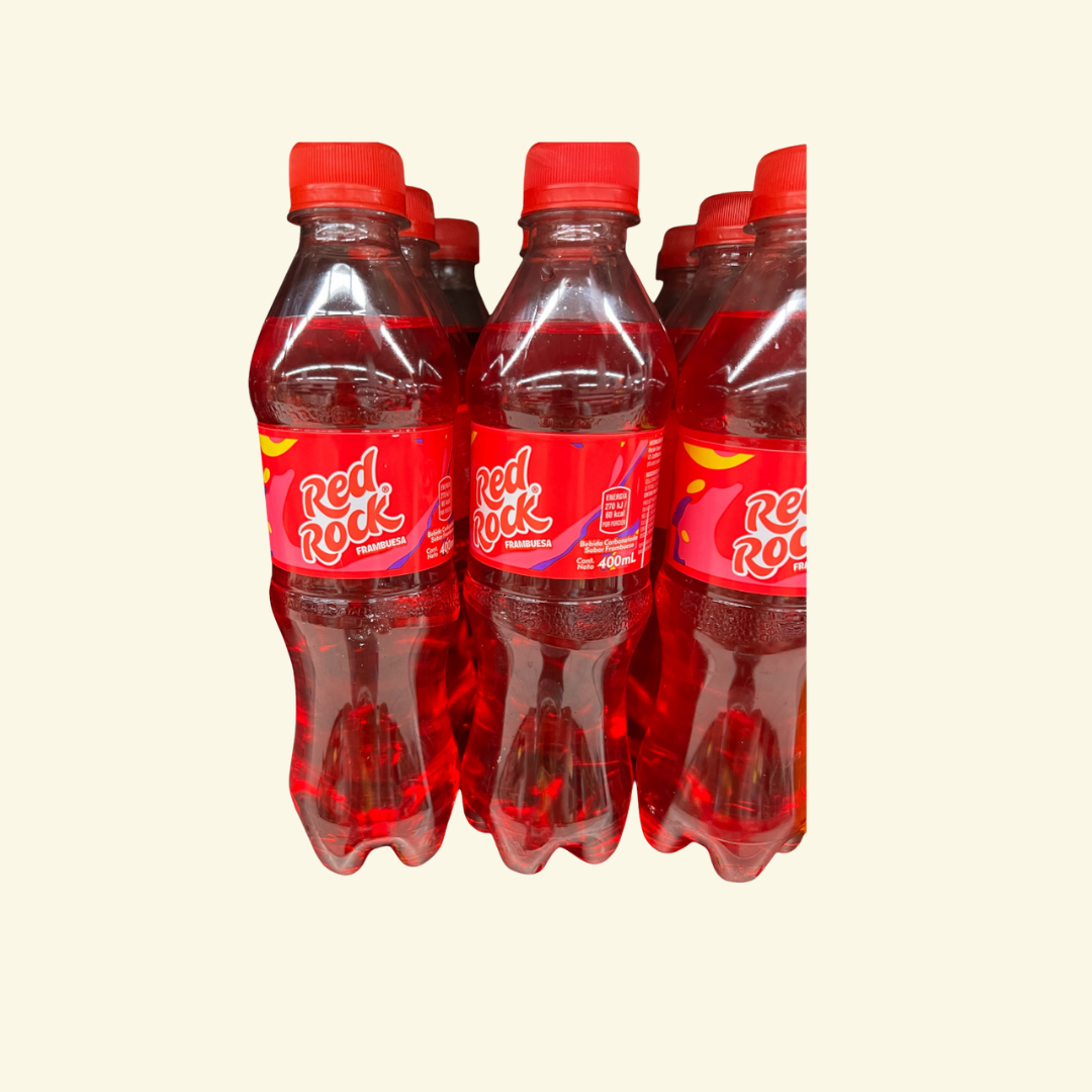 Refresco Red Rock sabor a Frambuesa, 400 Ml,  Deliciosa y refrescante Bebida carbonatada sabor a Frambuesa