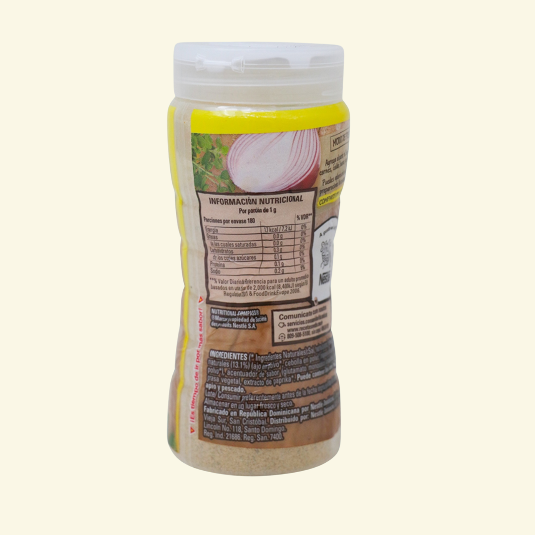 Sazón completo en Polvo Maggi, con ingredientes naturales.