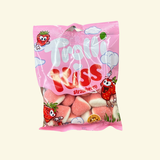 Trolli Kiss Strawberry, 100 g. Delicioso caramelo masticable sabor a fresa 🍓