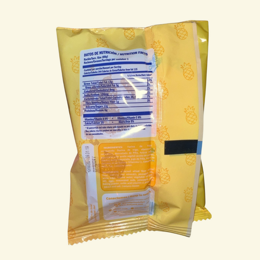 Bizcocho Dolly’s relleno de piña, 60 g. Suave y Esponjoso Bizcocho relleno de Mermelada de piña