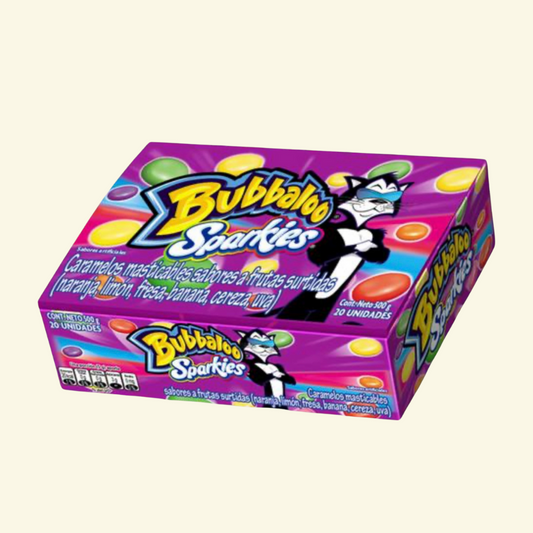 Bubbaloo Caramelos Sparkies-20 unidades. Caramelos masticables sabor a frutas!