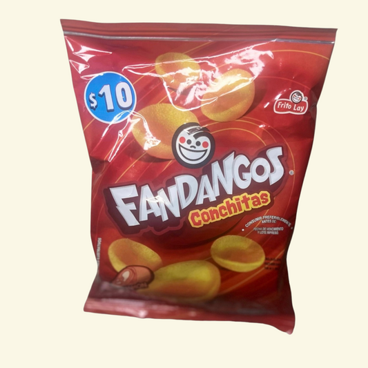 Fandangos Conchitas sabor a Jamón de la Marca Frito Lay , 17 g. Snack Dominicano! Picadera de Maíz sabor a Jamón
