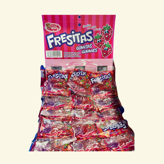 Fresitas, Gomitas Dulce con sabor a Fresa, 24 Unidades. Dulces Willy