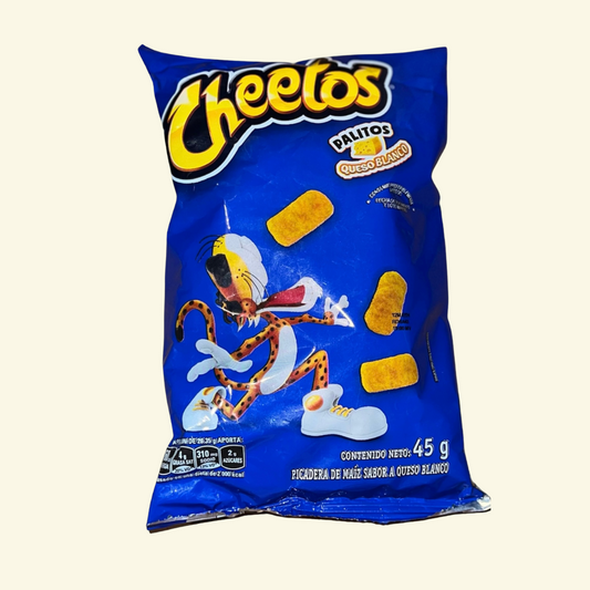 Cheetos sabor a Queso Blanco, 45 g. Picadera en forma de Palito de maíz con sabor a Queso Blanco!