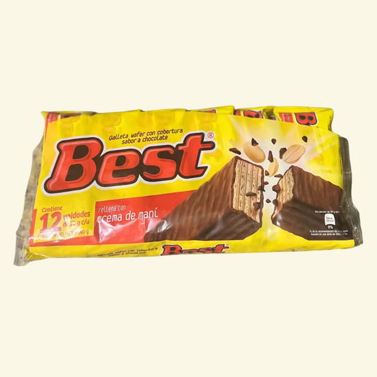 Galleta best con cobertura sabor a chocolate, 12 unidades
