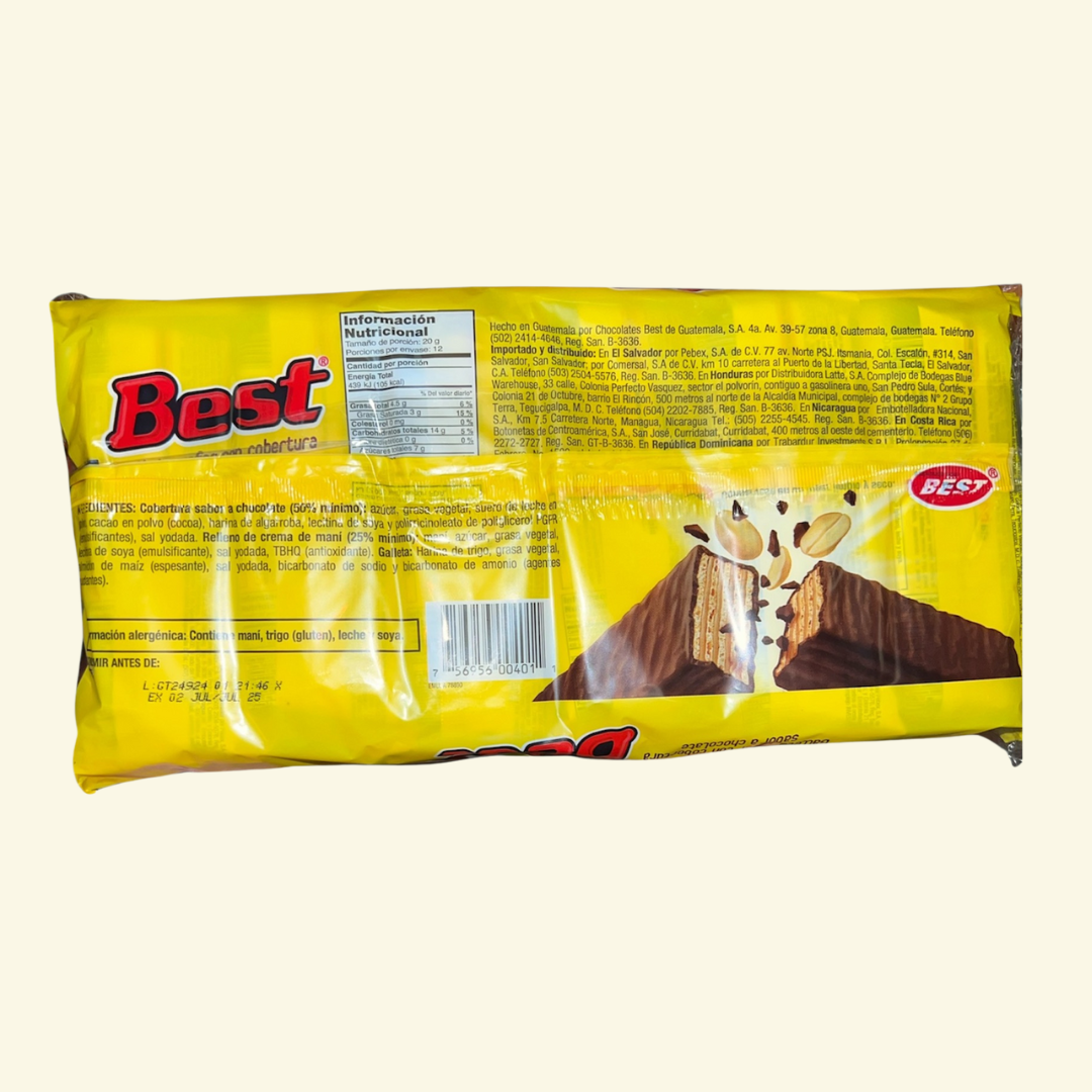 Galleta best con cobertura sabor a chocolate, 12 unidades