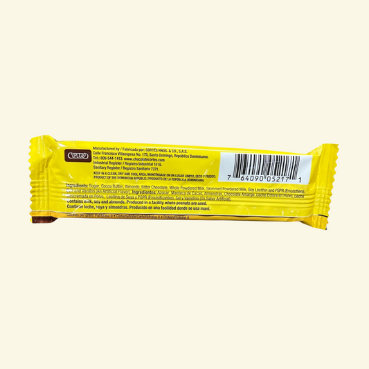 Chocalate Cortes en Barra Rochy con leche y almendras, 35 g