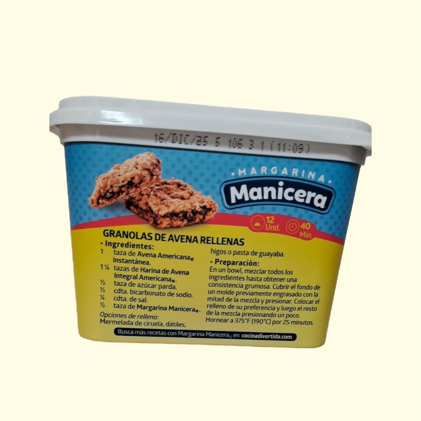 Margarina Manicera Original, 0% colesterol/ 425 g